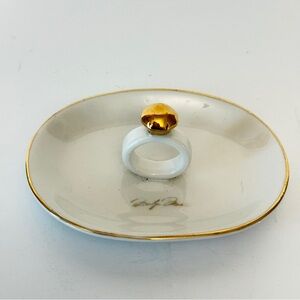 Gold and White Ring Holder
